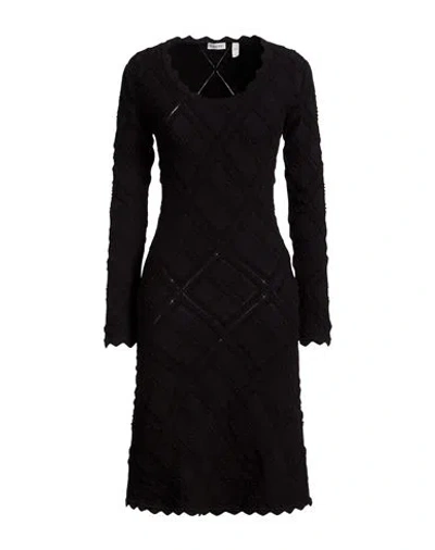 Burberry Woman Midi Dress Black Size M Wool, Polyamide, Polyester, Elastane