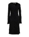 Burberry Wool Dress With Geometric Trimming In Black
