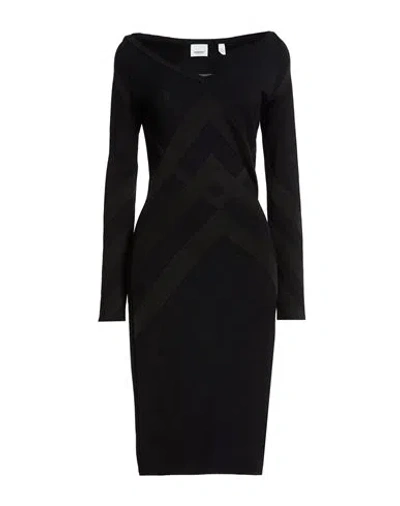 Burberry Woman Midi Dress Black Size S Viscose, Polyamide, Polyester, Elastane