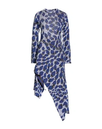 BURBERRY BURBERRY WOMAN MIDI DRESS BLUE SIZE S COTTON, SILK