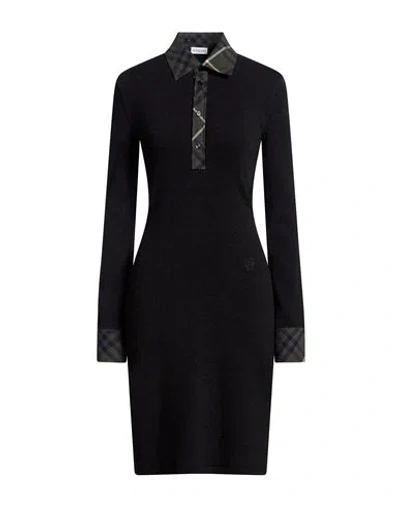 Burberry Woman Midi Dress Charcoal Size 2 Virgin Wool, Elastane In Black