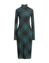 Burberry Woman Midi Dress Dark Brown Size L Polyamide, Mohair Wool, Wool