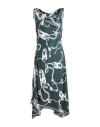 Burberry Woman Midi Dress Military Green Size 12 Viscose In Blue
