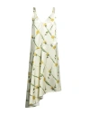 Burberry Floral Print High-low Mini Dress In Yellow