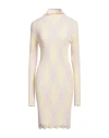 Burberry Woman Midi Dress Pastel Yellow Size L Cotton, Silk In Yellow