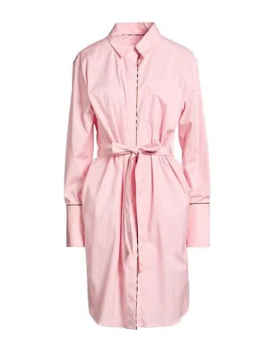 Burberry Woman Midi Dress Pink Size 12 Cotton, Elastane