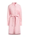 Burberry Woman Midi Dress Pink Size 14 Cotton, Elastane In Pink