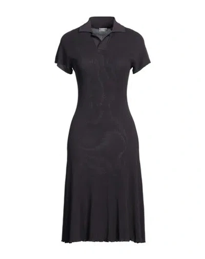 Burberry Woman Midi Dress Plum Size L Viscose, Polyamide, Elastane In Black