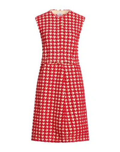 Burberry Woman Midi Dress Red Size L Polyester, Viscose, Polyamide, Elastane