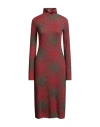 Burberry Ered Wool Blend Midi Dress In Red