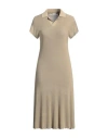 Burberry Woman Midi Dress Sage Green Size L Viscose, Polyamide, Elastane In Sage Green
