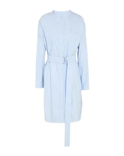 Burberry Woman Midi Dress Sky Blue Size 12 Cotton