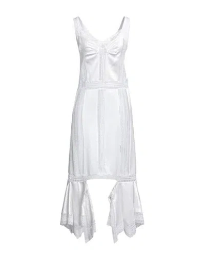 Burberry Woman Midi Dress White Size 8 Silk, Polyamide