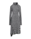 Burberry Degrade Wavy Check Long-sleeve Midi Dress In White