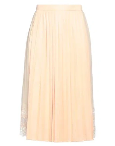 Burberry Woman Midi Skirt Apricot Size 0 Polyester In Orange