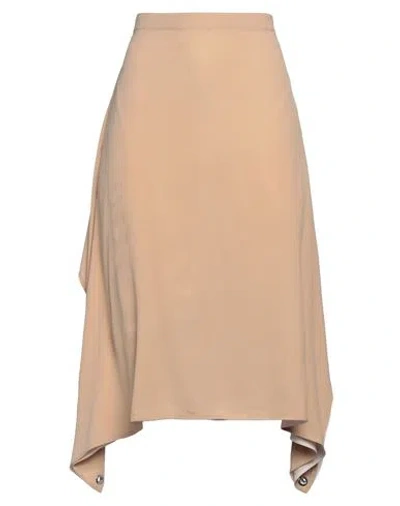 Burberry Woman Midi Skirt Beige Size 8 Silk