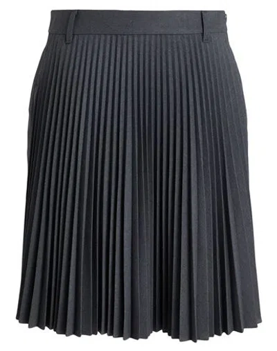 Burberry Woman Midi Skirt Charcoal Size 8 Polyester, Virgin Wool, Elastane, Cotton In Black