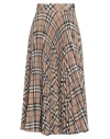 Burberry Women Linden Check Wool Blend Pleated Skirt
