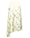 Burberry Dandelion-print Asymmetric Skirt In Yellow
