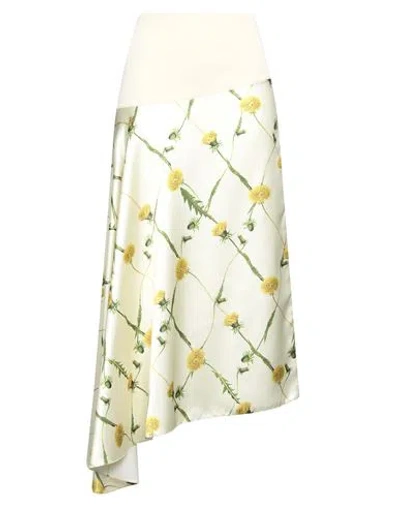 BURBERRY BURBERRY WOMAN MIDI SKIRT PASTEL YELLOW SIZE 8 POLYESTER, VISCOSE, POLYAMIDE, ELASTANE