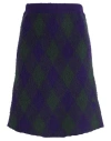 Burberry Midi Purple Skirt With Argyle Print In Wool Woman In Purple
