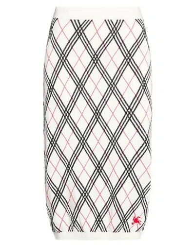 Burberry Woman Midi Skirt White Size Xs Cotton
