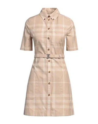 Burberry Woman Mini Dress Beige Size 0 Cotton