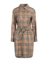 Burberry Woman Mini Dress Beige Size 8 Cotton In Beige