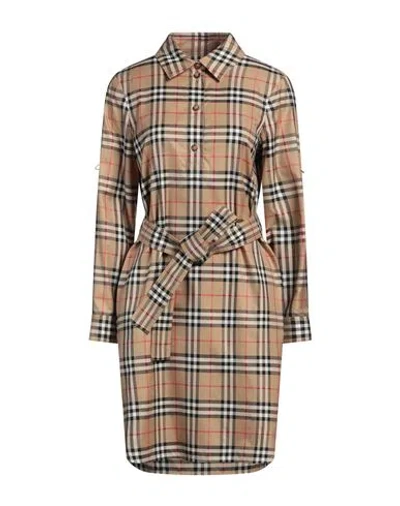 Burberry Woman Mini Dress Beige Size 8 Cotton