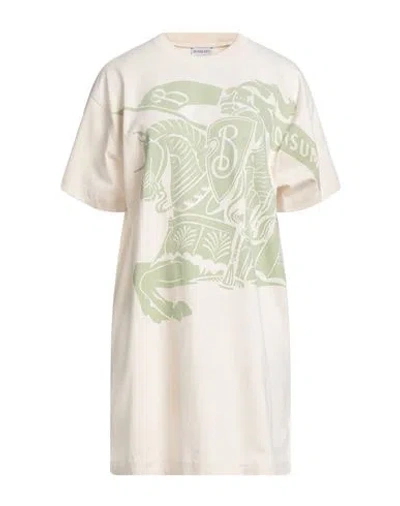 Burberry Woman Mini Dress Beige Size M Cotton In Neutral