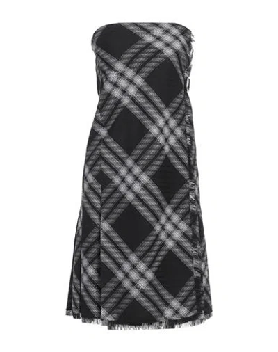 BURBERRY BURBERRY WOMAN MINI DRESS BLACK SIZE 4 WOOL, CALFSKIN
