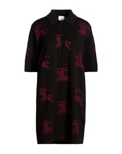 Burberry Woman Mini Dress Black Size Xl Cotton, Silk