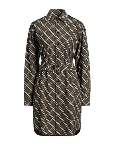Burberry Woman Mini Dress Khaki Size 0 Cotton In Brown