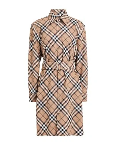 Burberry Woman Mini Dress Light Brown Size 8 Polyester, Wool In Multi