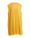 Burberry Woman Mini Dress Marigold Size M Cotton, Polyamide, Elastane In Yellow