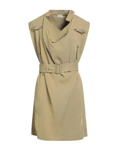 Burberry Woman Mini Dress Military Green Size 6 Silk