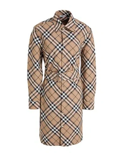 Burberry Woman Mini Dress Sand Size 8 Polyester, Wool In Brown