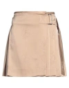 Burberry Woman Mini Skirt Beige Size 8 Silk In Neutral