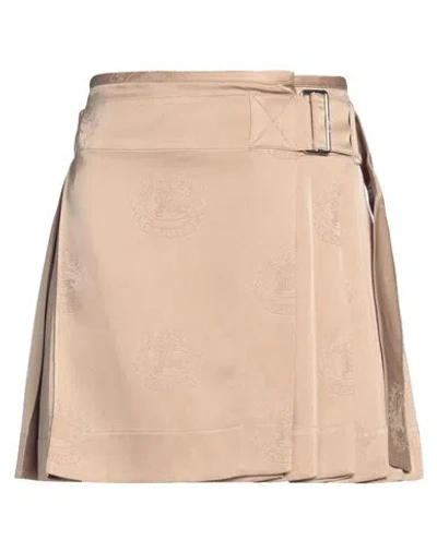 Burberry Woman Mini Skirt Beige Size 8 Silk In Neutral