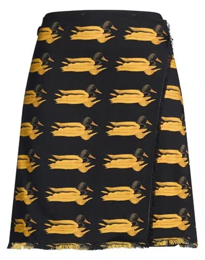 Burberry Woman Mini Skirt Black Size 6 Wool, Calfskin