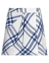 Burberry Pleat Detail Check Wool Mini Skirt In Blue
