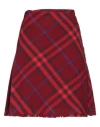 BURBERRY BURBERRY WOMAN MINI SKIRT BRICK RED SIZE 4 WOOL