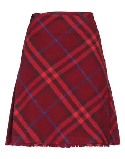 Burberry Woman Mini Skirt Brick Red Size 4 Wool