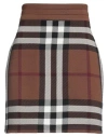 Burberry Woman Mini Skirt Brown Size M Viscose, Polyester, Polyamide, Elastane In Brown