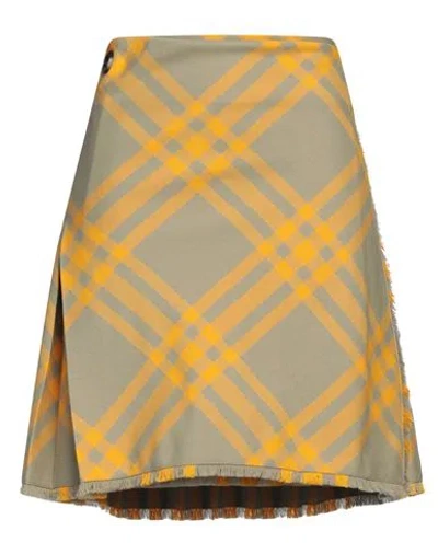 BURBERRY BURBERRY WOMAN MINI SKIRT MARIGOLD SIZE 6 POLYESTER, WOOL