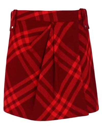 BURBERRY BURBERRY WOMAN MINI SKIRT RED SIZE 6 WOOL