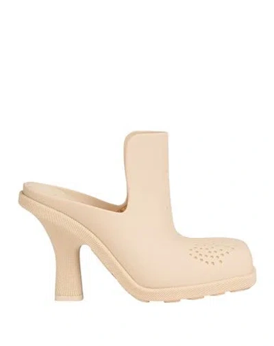 Burberry Woman Mules & Clogs Beige Size 8 Rubber