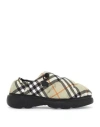 Burberry Printed Fabric Pillow Check Slip Ons In Green