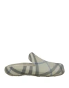 Burberry Checked-lining Stingray Rubber Clogs In Grey