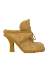 Burberry Highland Shearling-trim Suede Mules In Yellow